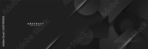 Black abstract banner background