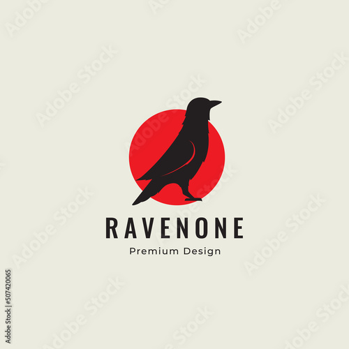 black raven logo design vector graphic icon symbol illustration