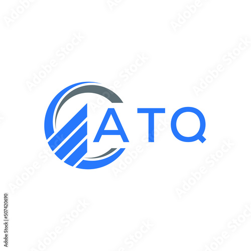 ATQ Flat accounting logo design on white background. ATQ creative initials Growth graph letter logo concept. ATQ business finance logo design.