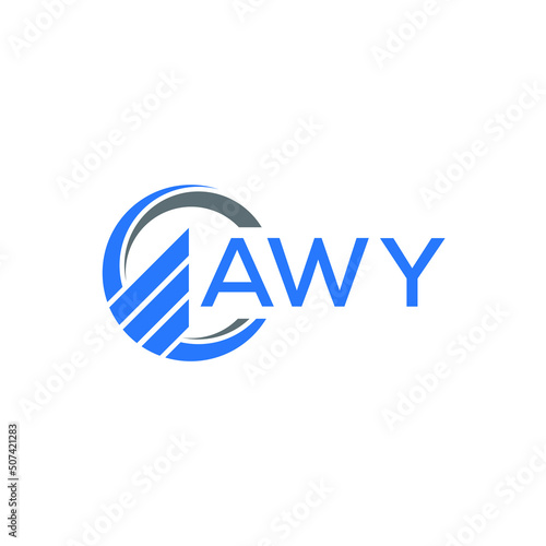 AWY Flat accounting logo design on white  background. AWY creative initials Growth graph letter logo concept. AWY business finance logo design. photo