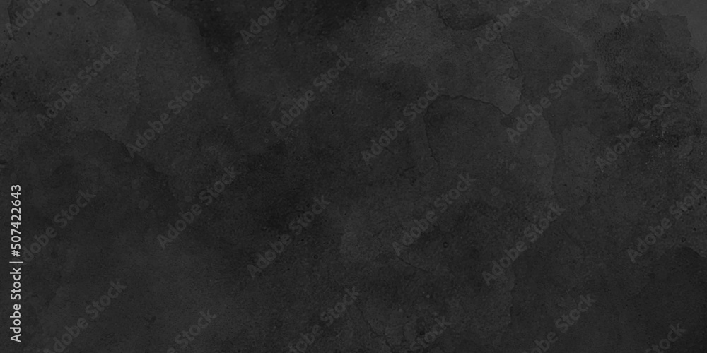 Fototapeta premium Grunge black watercolor background with dark gray cracks and wrinkled creases on old grainy paper in abstract painted vintage illustration
