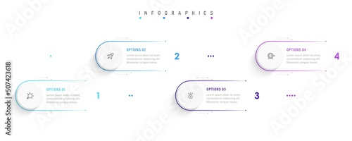 Vector Infographic label design template with icons and 4 options or steps. Can be used for process diagram, presentations, workflow layout, banner, flow chart, info graph.