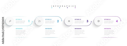 Vector Infographic label design template with icons and 4 options or steps. Can be used for process diagram, presentations, workflow layout, banner, flow chart, info graph.