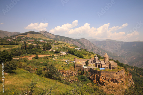 Aerial shot of the ancient Tatev monastery, Armenia