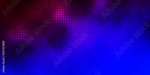 Dark Blue  Red vector pattern with spheres.