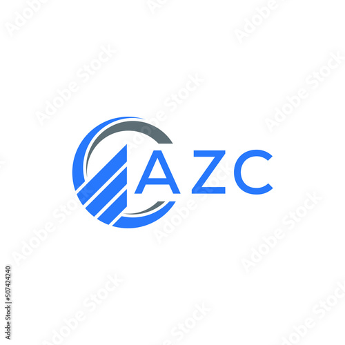 AZC Flat accounting logo design on white background. AZC creative initials Growth graph letter logo concept. AZC business finance logo design.