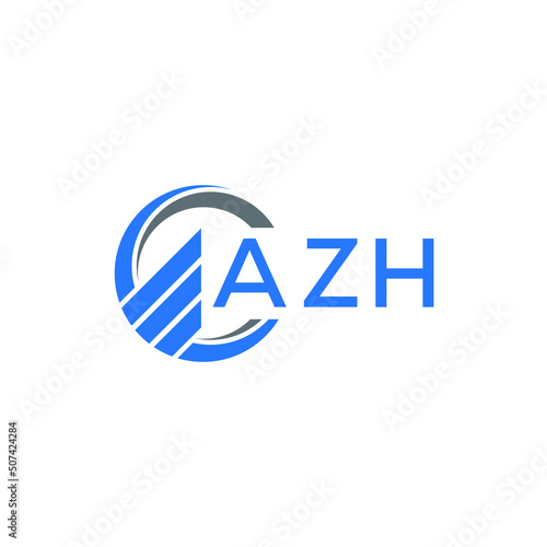 AZH Flat accounting logo design on white background. AZH creative initials Growth graph letter logo concept. AZH business finance logo design.