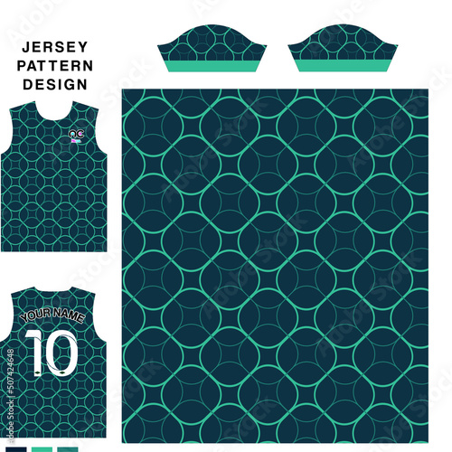 Jersey printing design pattern for soccer, badminton, basketball, volleyball, gaming, racing and fishing team uniforms. Fabric pattern. Sport background. Vector