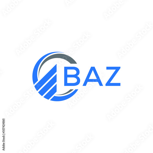 BAZ Flat accounting logo design on white  background. BAZ creative initials Growth graph letter logo concept. BAZ business finance logo design. photo