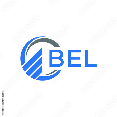 BEL Flat accounting logo design on white  background. BEL creative initials Growth graph letter logo concept. BEL business finance logo design.  © Faisal