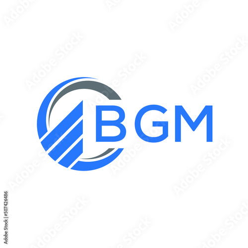 BGM Flat accounting logo design on white  background. BGM creative initials Growth graph letter logo concept. BGM business finance logo design.  © Faisal