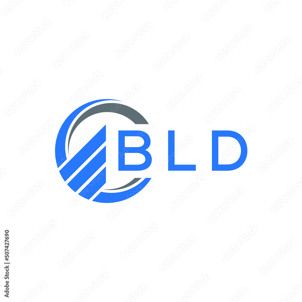BLD Flat accounting logo design on white  background. BLD creative initials Growth graph letter logo concept. BLD business finance logo design.