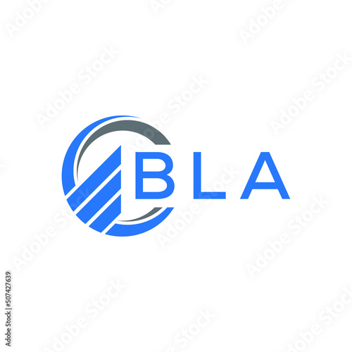 BLA Flat accounting logo design on white  background. BLA creative initials Growth graph letter logo concept. BLA business finance logo design.