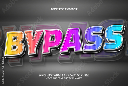 Bypass Text Effect Editable 3D Style