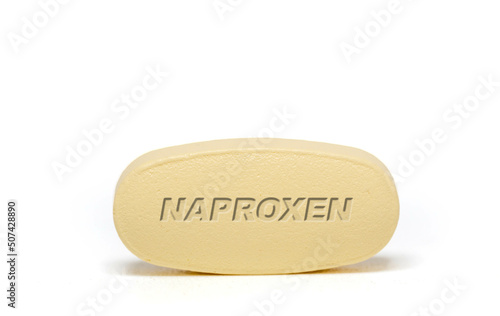 Naproxen Pharmaceutical medicine pills  tablet  Copy space. Medical concepts. photo