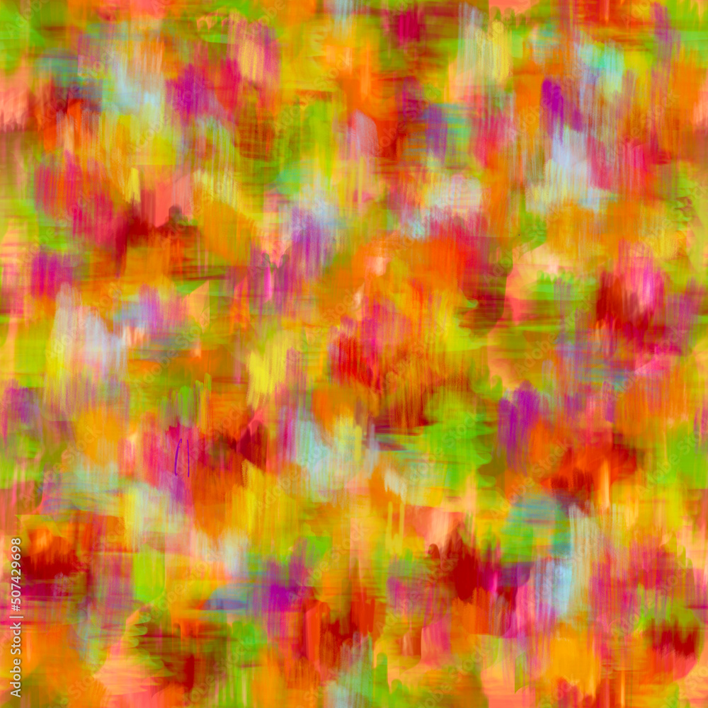Abstract multicolor blurred pattern with layered transparent spots, blots, splashes; smudges and stains