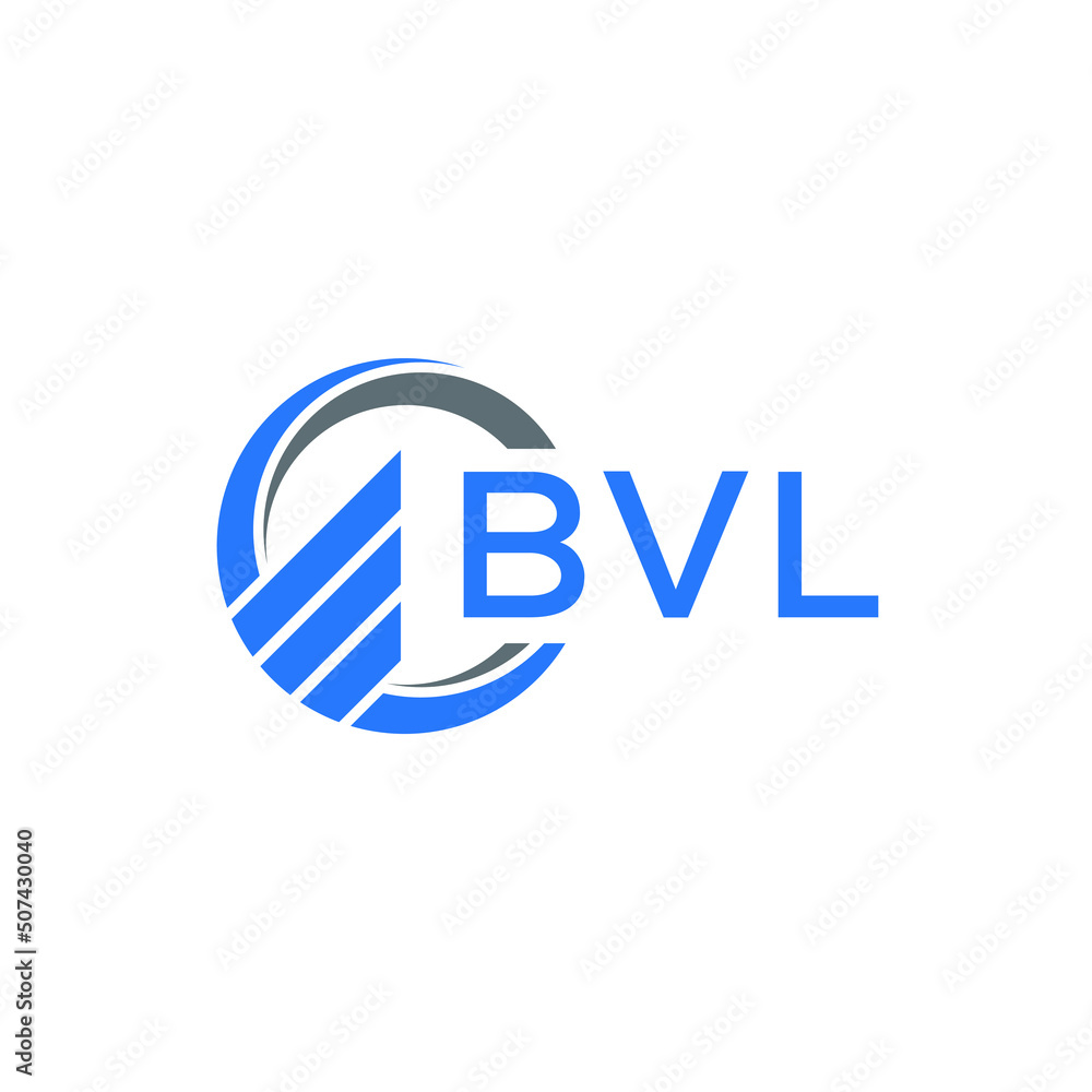 BVL Flat accounting logo design on white  background. BVL creative initials Growth graph letter logo concept. BVL business finance logo design.