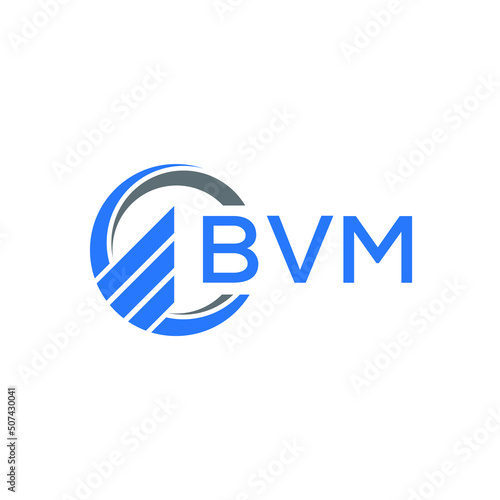 BVM Flat accounting logo design on white  background. BVM creative initials Growth graph letter logo concept. BVM business finance logo design.