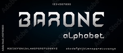 Barone, modern creative alphabet with urban style template photo