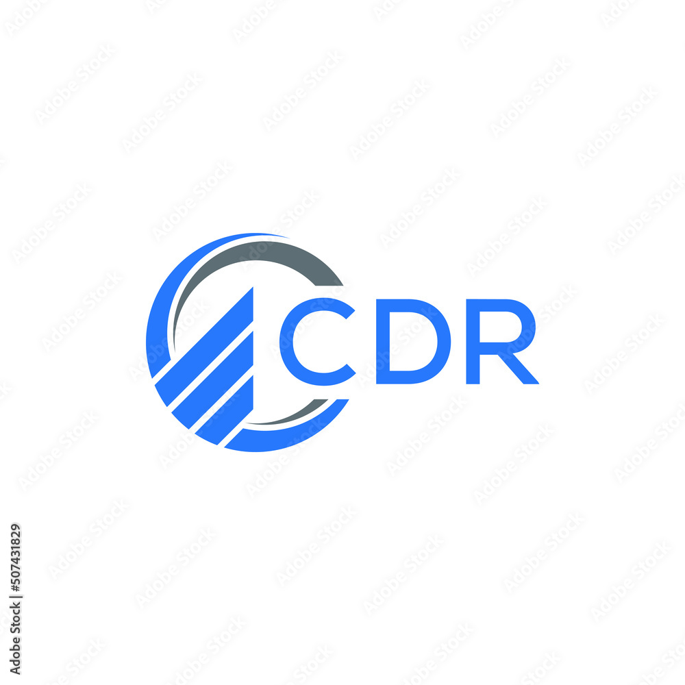 CDR Flat accounting logo design on white  background. CDR creative initials Growth graph letter logo concept. CDR business finance logo design.
