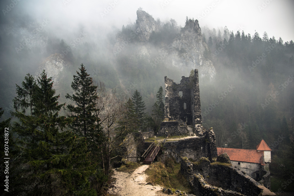 Old fortress castle in the mountains.a