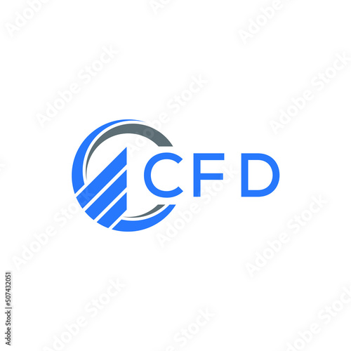 Fototapeta Naklejka Na Ścianę i Meble -  CFD Flat accounting logo design on white  background. CFD creative initials Growth graph letter logo concept. CFD business finance logo design.