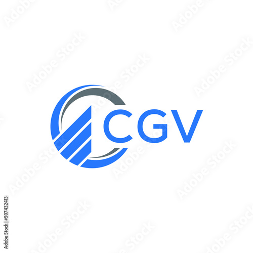 Fototapeta Naklejka Na Ścianę i Meble -  CGV Flat accounting logo design on white  background. CGV creative initials Growth graph letter logo concept. CGV business finance logo design.