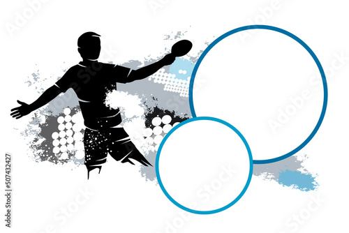 Table tennis sport graphic with dynamic background.