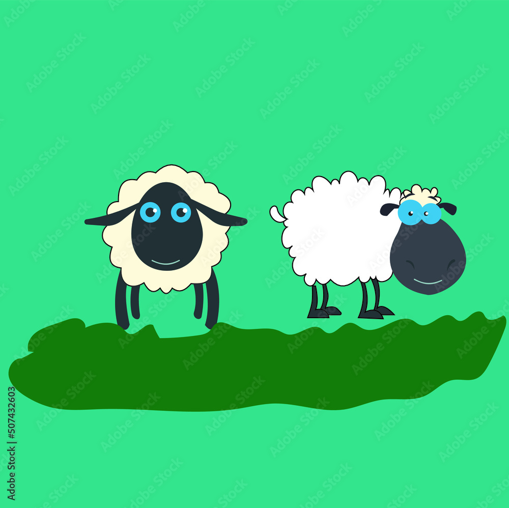 Vector illustration of cartoon sheep eps 10 Vector illustration of cartoon sheep eps 10