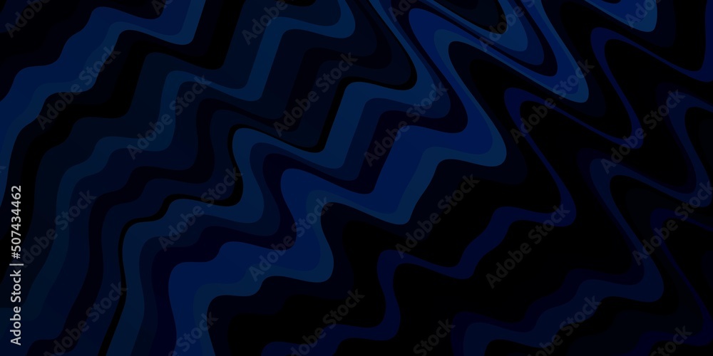 Dark BLUE vector background with curves. Dark BLUE vector background with curves.