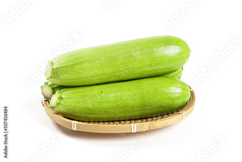 vegetable zucchini isolated on white background.  photo