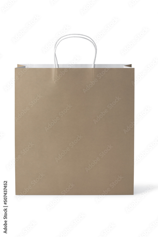 brown handle paper bag isolated on white brown handle paper bag isolated on white