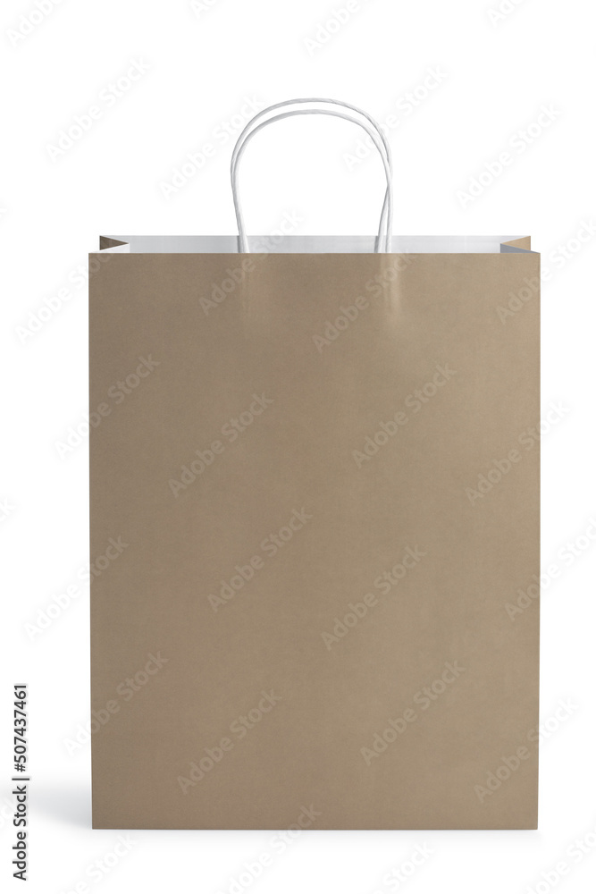 brown handle paper bag isolated on white brown handle paper bag isolated on white