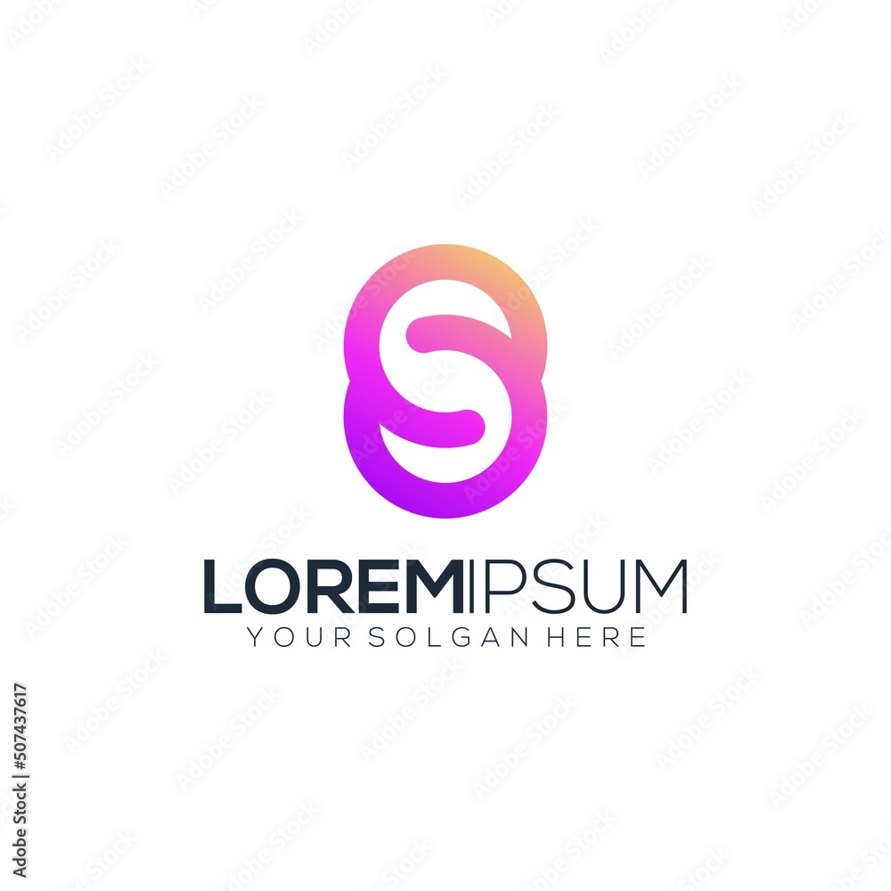 Letter S modern colorful gradient icons apps