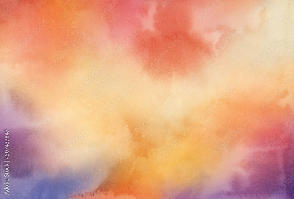 Beautiful colourful watercolour background. Versatile artistic image for creative design projects: posters, banners, cards, magazines, covers, prints, wallpapers. Modern art.