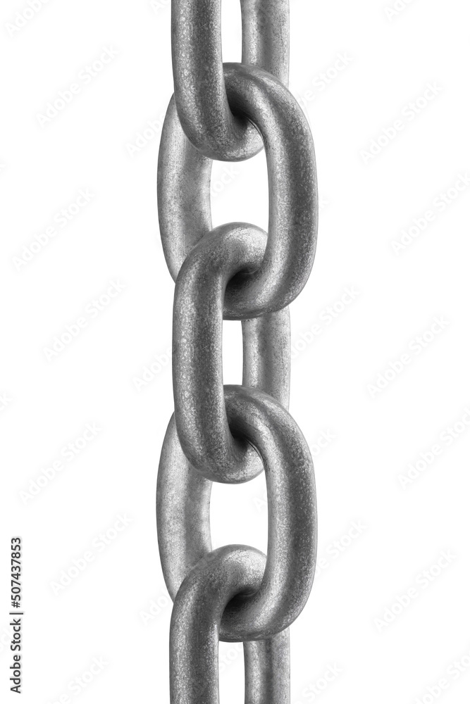 stretched chain on a white stretched chain on a white