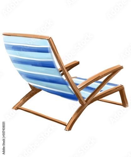 beach chair blue lines in marker style 