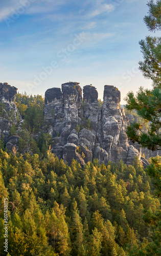Scenic landscape in Bastei rocks  Germany