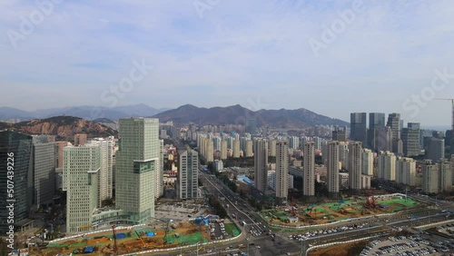 Aerial photography of buildings, landscape, skyline, Laoshan District, Qingdao photo