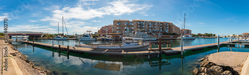 Panoramic of the marina of Frontignan plage, in Hérault, in Occitanie, France