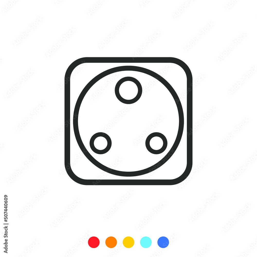 Socket outlet linear icon, Vector. Socket outlet linear icon, Vector.