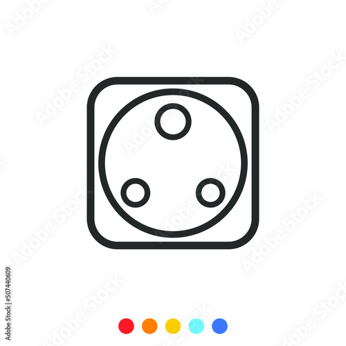 Socket outlet linear icon, Vector.