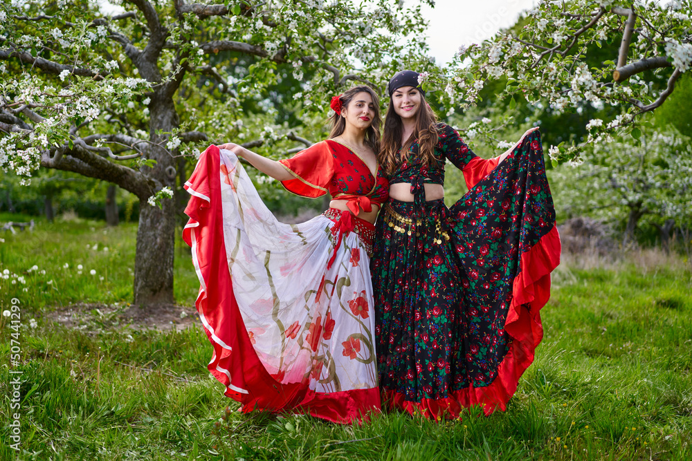 Gypsy girls dancing in the orchard Gypsy girls dancing in the orchard