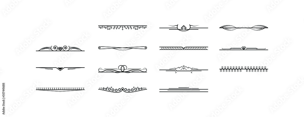 Set Black Simple Line Collection Doodle Border Elements Vector Design Style Sketch Isolated Illustration For Banner Set Black Simple Line Collection Doodle Border Elements Vector Design Style Sketch Isolated Illustration For Banner