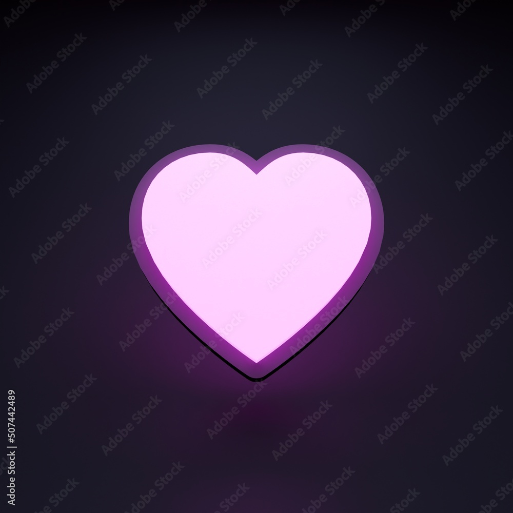 Heart suit icon. Casino element 3d render illustration.