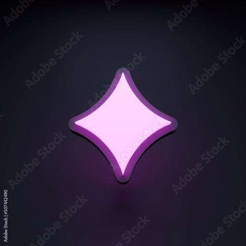 Diamond suit icon. Casino element 3d render illustration.