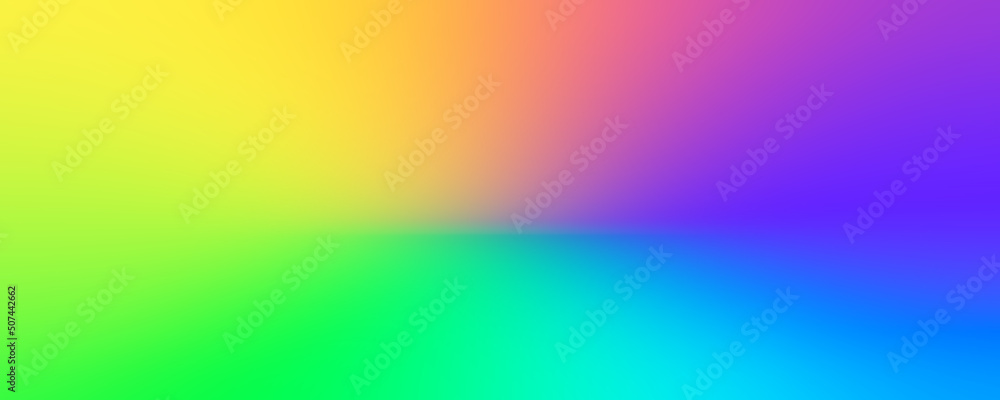 Abstract Rainbow Gradient Blurred Background Banner In Bright Colours