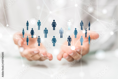 Global network. Blockchain. 3D illustration. Neural networks and artificial intelligence. Abstract