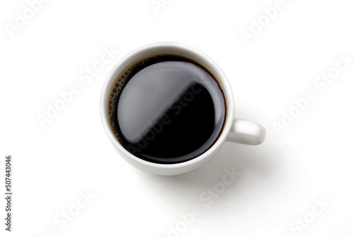 black coffee in the white coffee cup