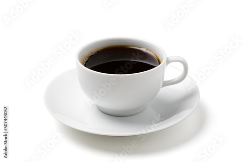 black coffee in the white coffee cup